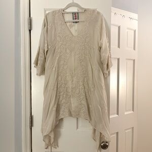 Johnny Was Cream Embroidered Tunic